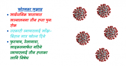 'तीन हप्ता सार्वजनिक यातायात र व्यापार  बन्द गराैं' 